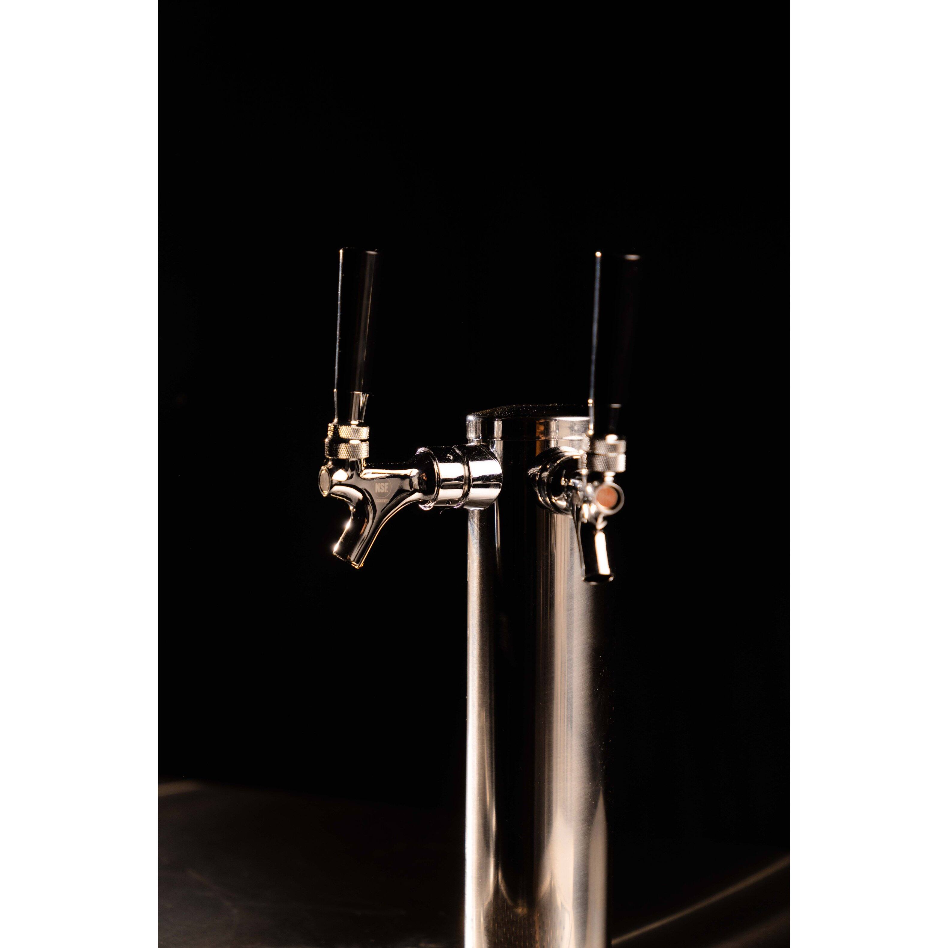 Angle. Magic Chef - Commercial 61 in. 16 cu. ft. 2 Door Direct Draw Beer kegerator Dispenser Tap in Black - Black.