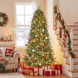 Costway - 6 FT Artificial Christmas Tree, Hinged Pre-lit Xmas Tree with 707 Full Branch Tips - Green