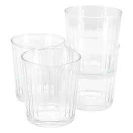 Gibson - Home Moonstone 4 Piece 13.5 Ounce Double Old-Fashioned Glass Set - Clear