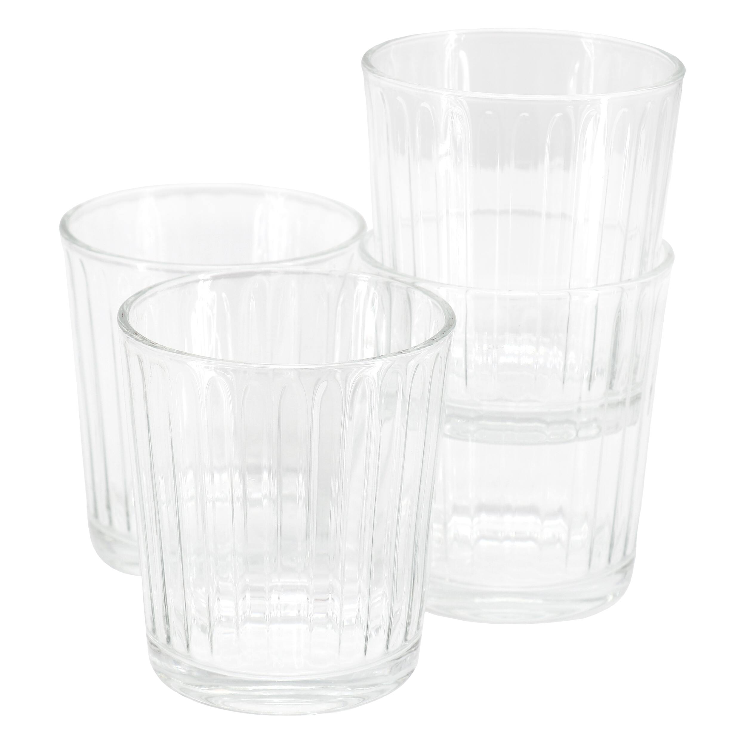 Front. Gibson - Gibson Home Moonstone 4 Piece 13.5 Ounce Double Old-Fashioned Glass Set - Clear.