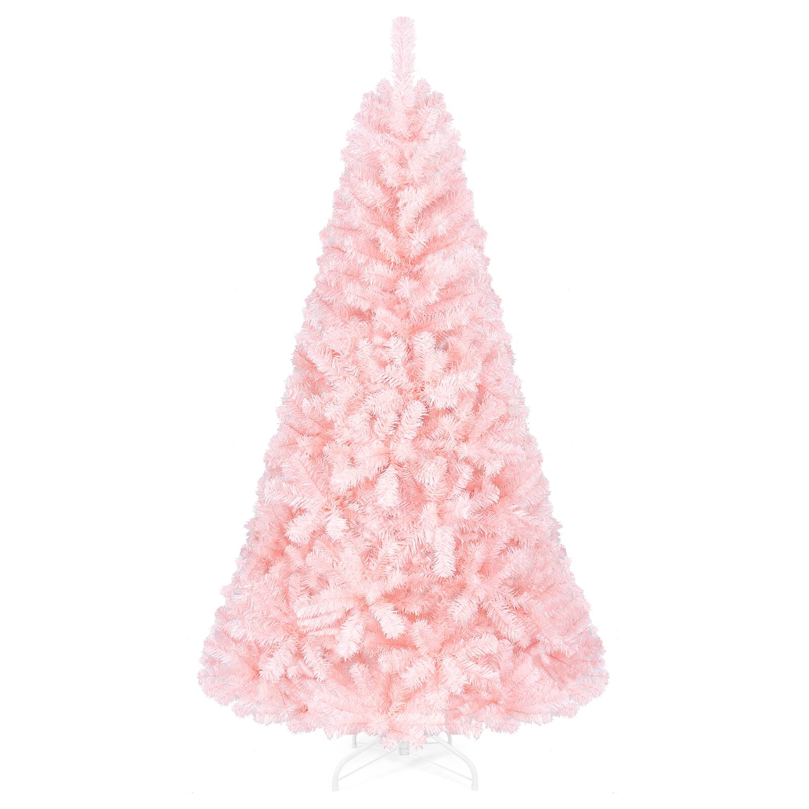 Alt View 1. Gymax - Gymax 6 FT Pink Artificial Christmas Tree w/ Easy-Setup Hinges Unlit - Pink.