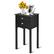Front. Costway - Side Table End Accent Table Night Stand with 2 Drawers Furniture - Black.