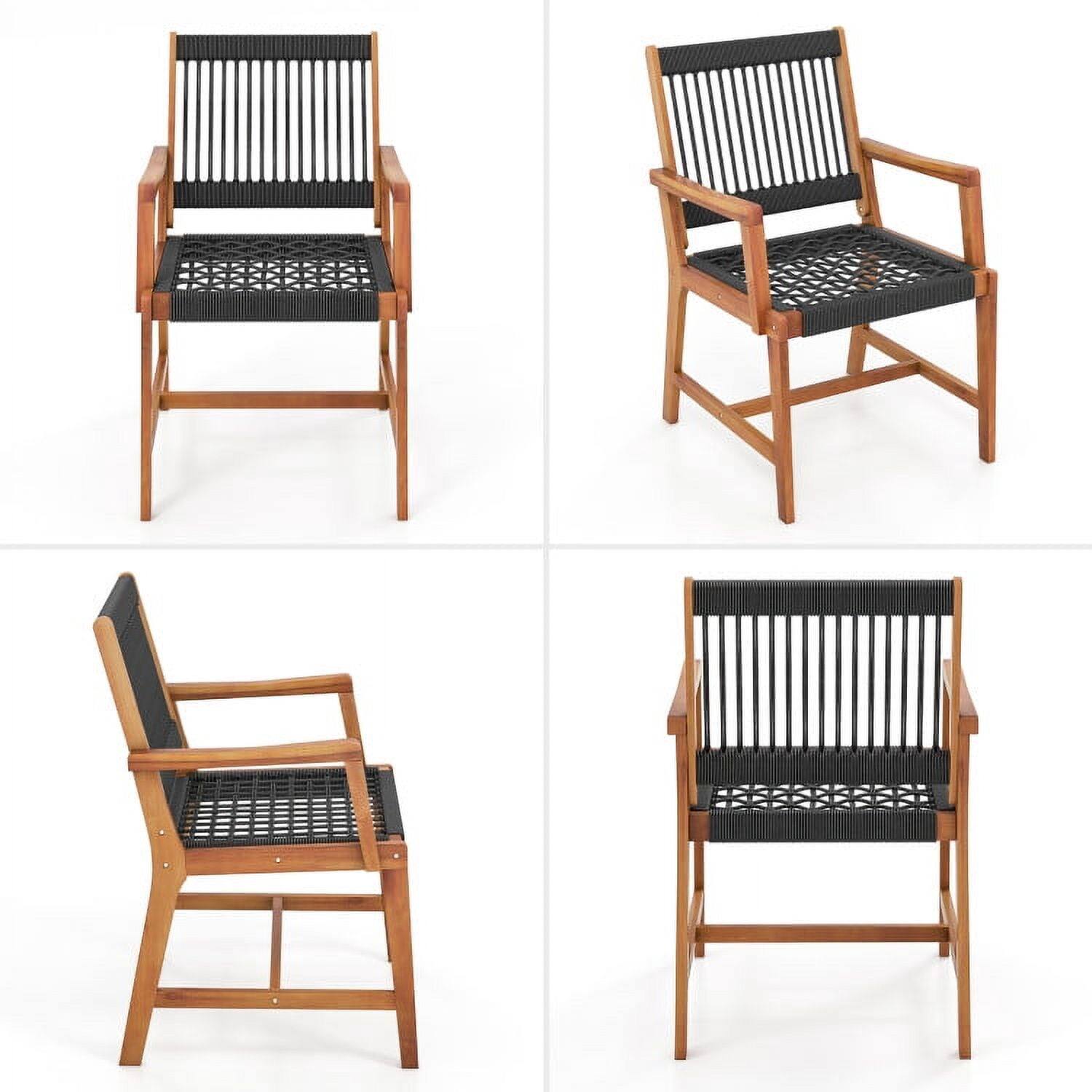 Back. Pefilos - 4 Pieces Patio PE Rattan Conversation Set, Patio Conversation Sets with Seat and Back Cushions-Off White - Brown.