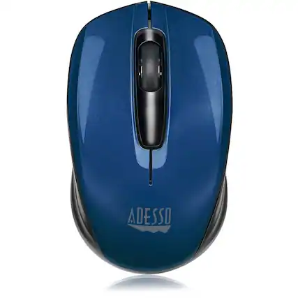 Front. Adesso - Adesso iMouse S50L 2.4GHz Wireless Mini Mouse - Optical - Wireless - 30 ft - Radio Frequency - 2.40 GHz - Blue - USB - 1 - Blue.
