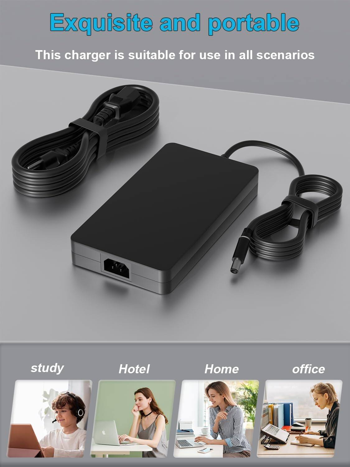 Exquisite and portable  
This charger is suitable for use in all scenarios: study, Hotel, Home, office