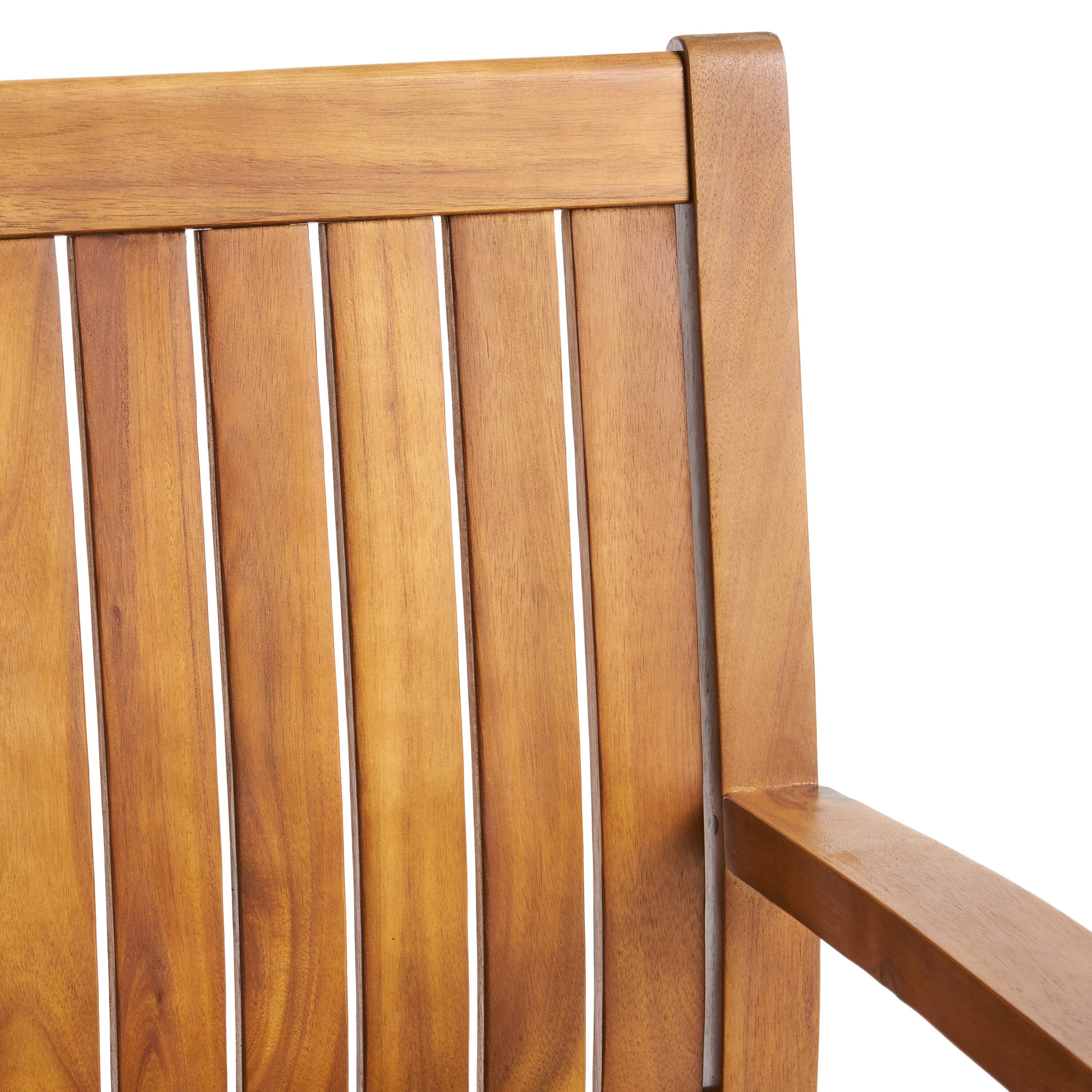 Alt View 8. Whisen - Outdoor Dining Chair Set of 2, Acacia Wood Patio Chairs with Slat Design, Weather-Resistant Armchairs for Backyard - Teak.