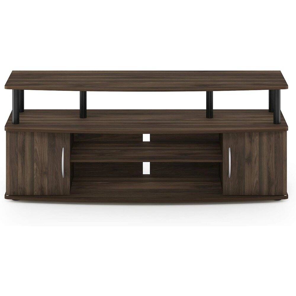Alt View 1. FurniFact - Brown 50 Inch TV Stand with Open Shelves and Dual Storage Cabinet Doors - Columbia Walnut/Black.