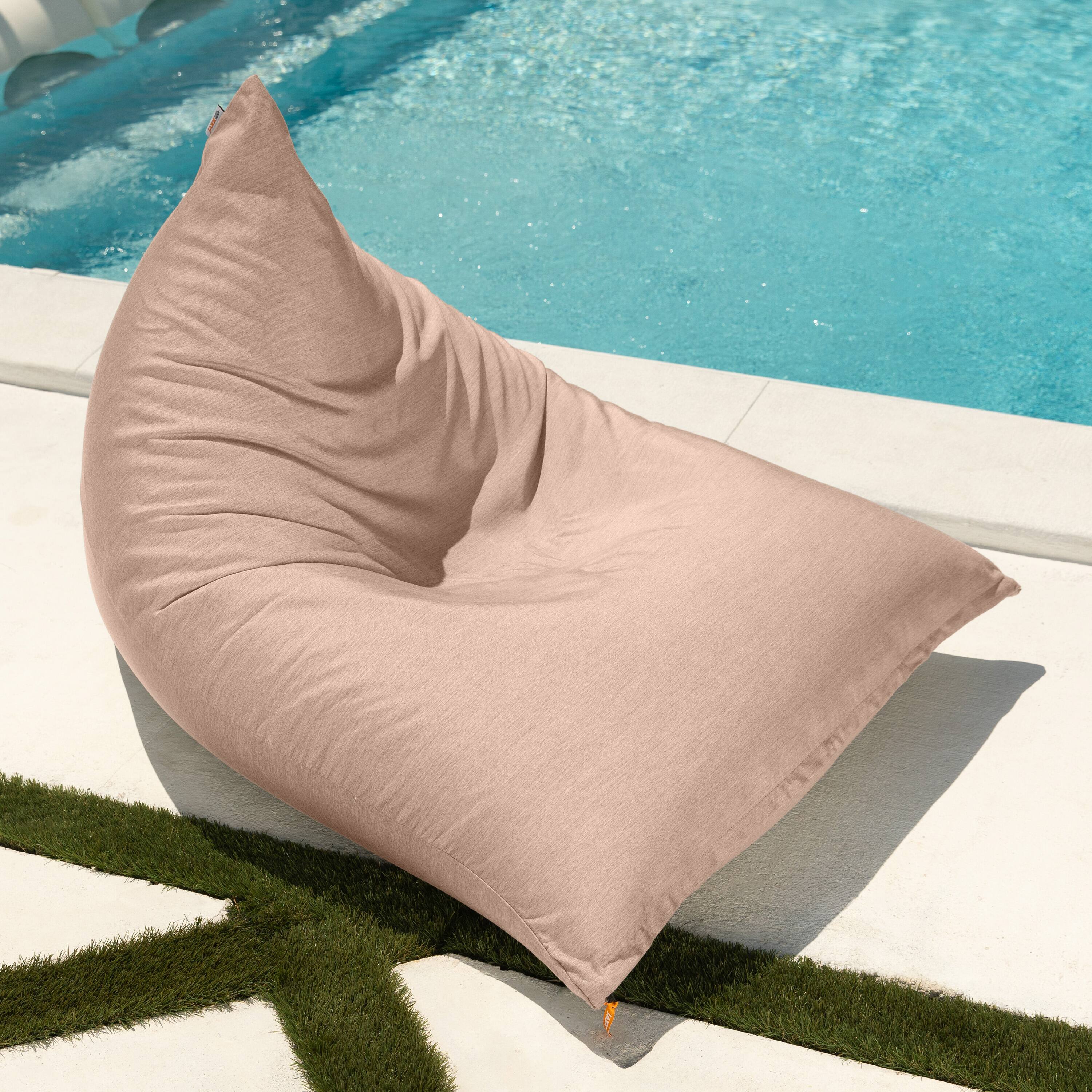 Back. Jaxx - Jaxx Twist Outdoor Bean Bag Chair, Petal - Sunbrella Petal.