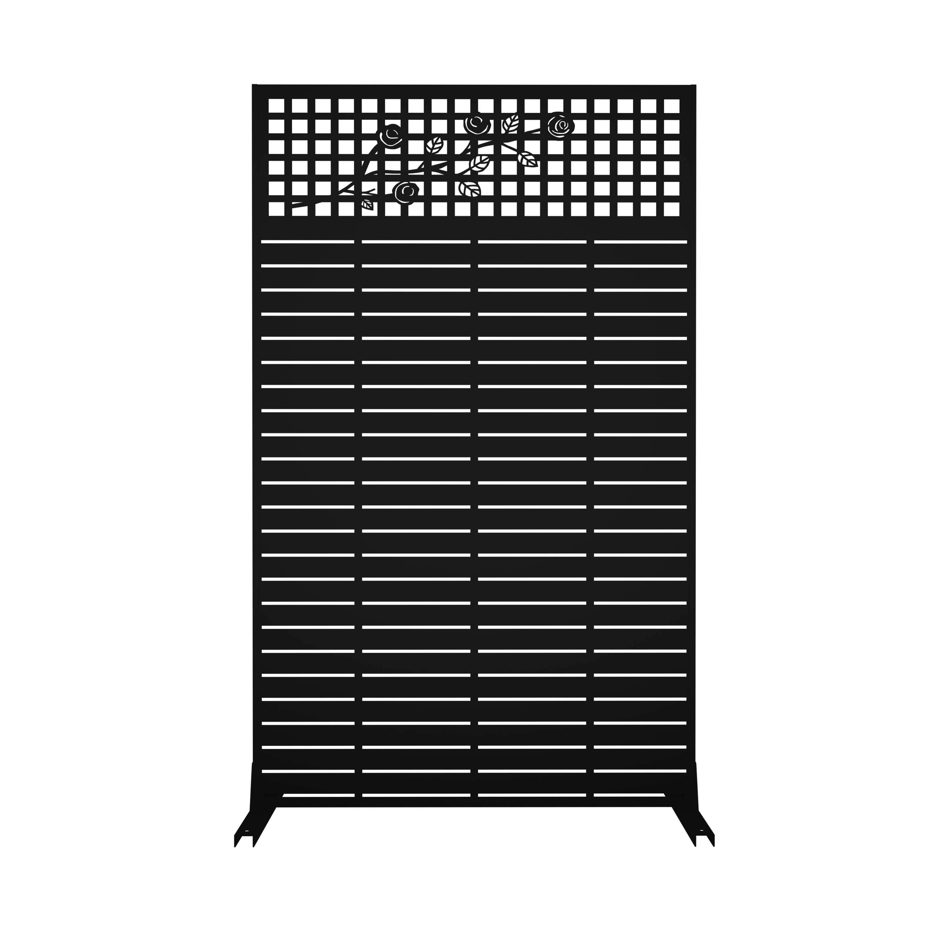 Alt View 5. Loheer - Metal Privacy Screen 6 ft x 3.61 ft Freestanding Divider for Patio Balcony Garden Indoor - Black.