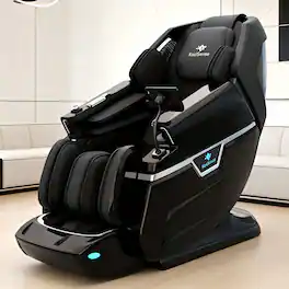 KoziSense - KZ-L66 Dual 4D+3D Luxury Massage Chair,Deep Zero Gravity,Thai Stretch,Auto Extend Legrest,Heat,FREE White Glove Delivery - Black