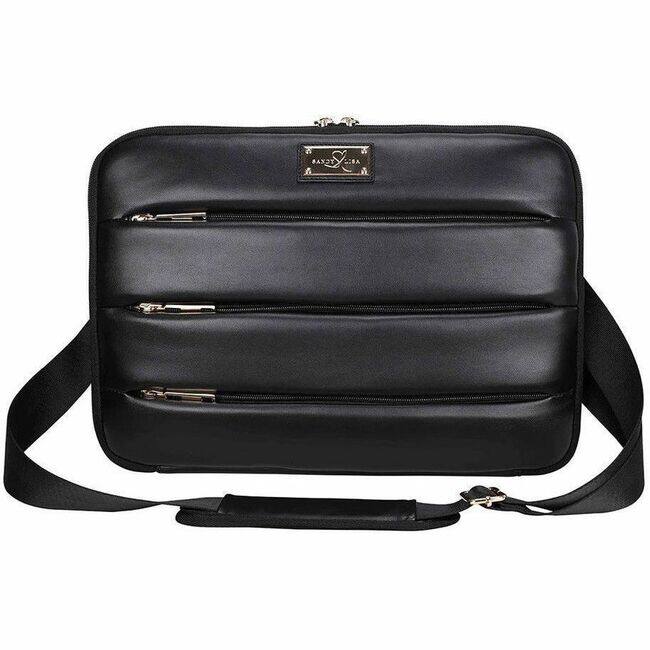 Front. ECO STYLE - Sandy Lisa La Jolla Carrying Case (Sleeve) for 14" Notebook - Black - Shoulder Strap - 10.2" Height x 14.2" Width x 1" - Black.
