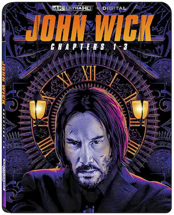 Front. John Wick: Chapters 1-3 - 4K Blu-Ray.