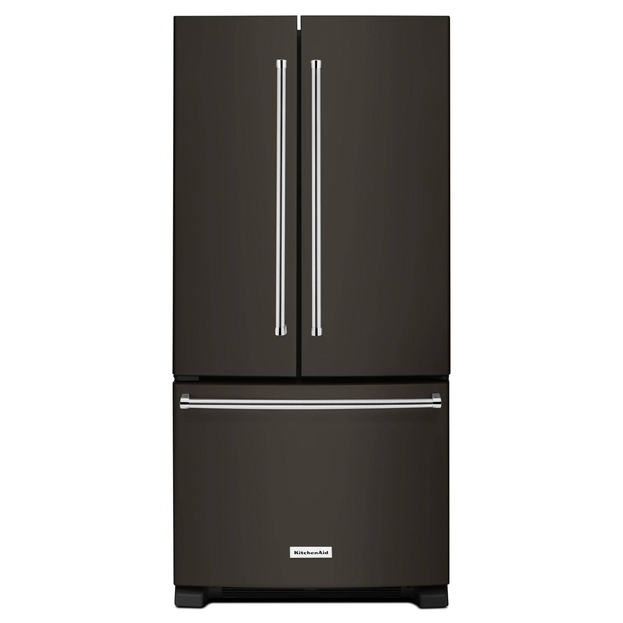 KitchenAid - 22 Cu. Ft. French Door Refrigerator with Interior Water Dispenser - Black Stainless Steel - Front_Zoom