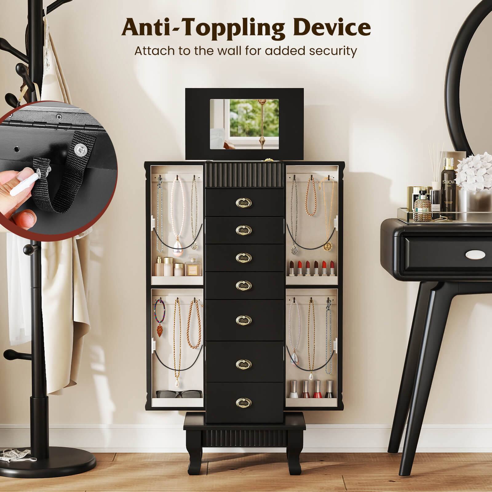 Anti-Toppling Device  
Attach to the wall for added security