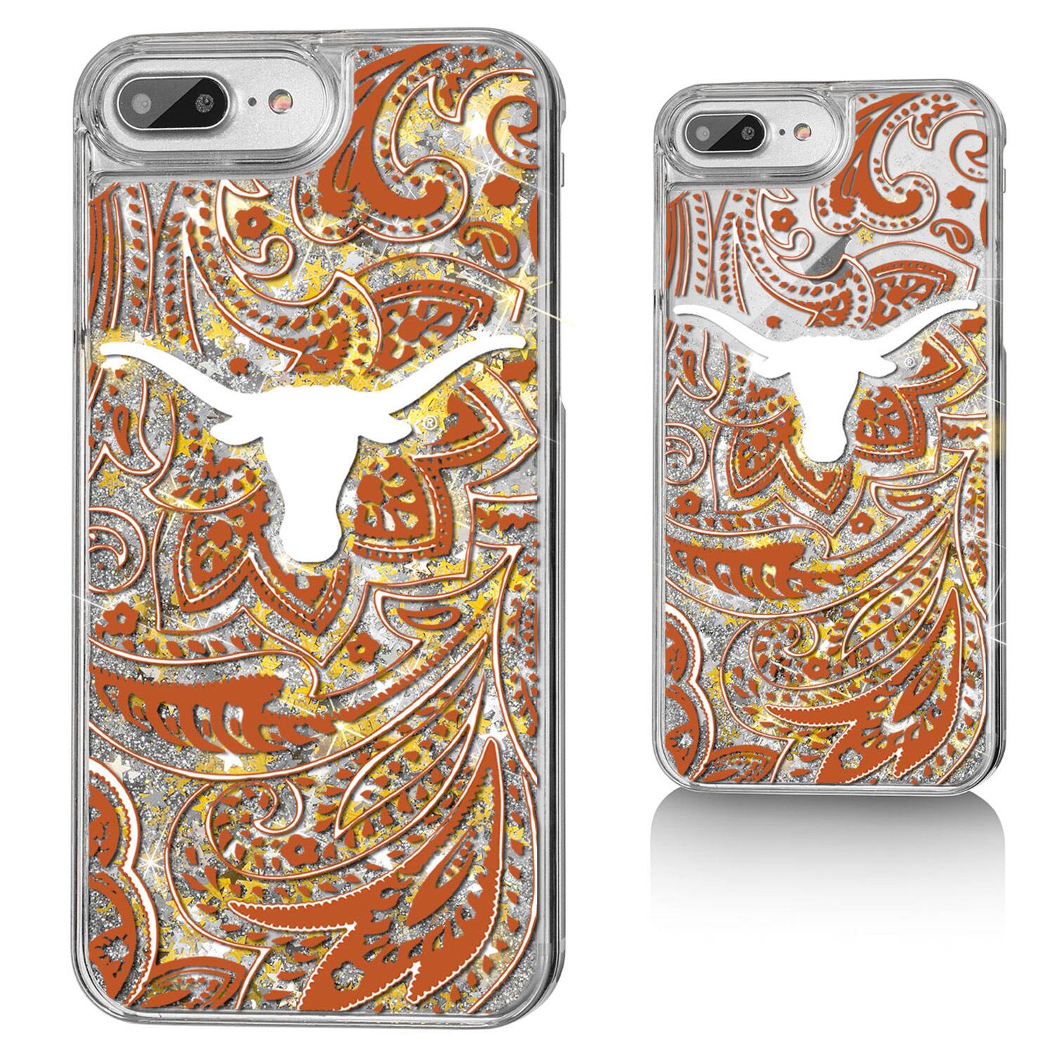 Front. Keyscaper - Texas Longhorns iPhone Glitter Paisley Design Case - 13 Pro Max - Multicolor.