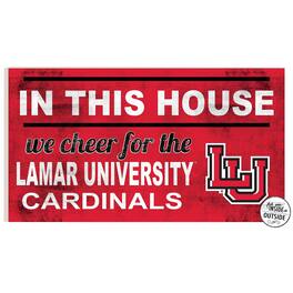 Jardine - Lamar Cardinals 11" x 20" Indoor/Outdoor In This House Sign - Red