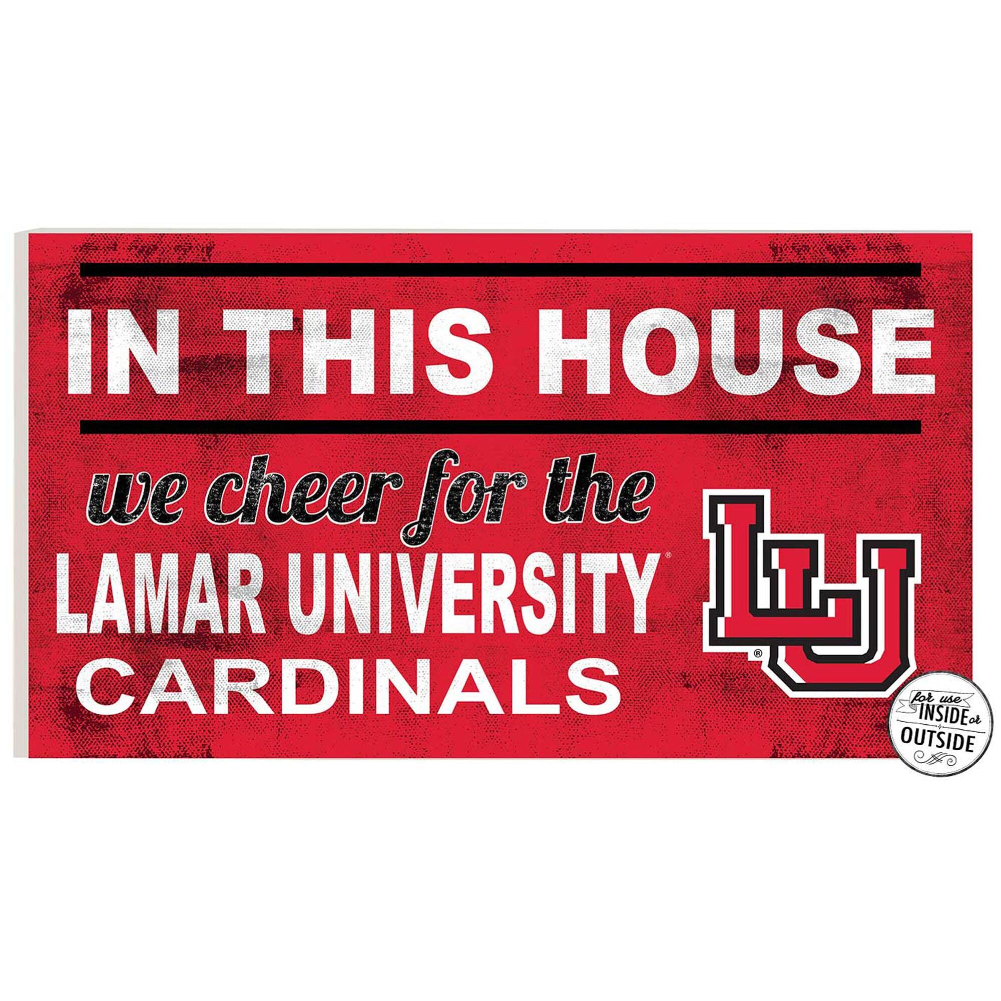 Lamar Cardinals 11" x 20" Indoor/Outdoor In This House Sign