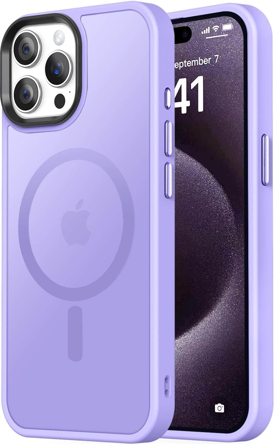 Entronix - [Magnetic] Case for iPhone 15 Pro Max - Translucent Frosted Matte - Purple