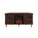 Front. Walker Edison - Contemporary Corner Fireplace TV Stand for Most TVs up to 65” - Dark Walnut/Black.