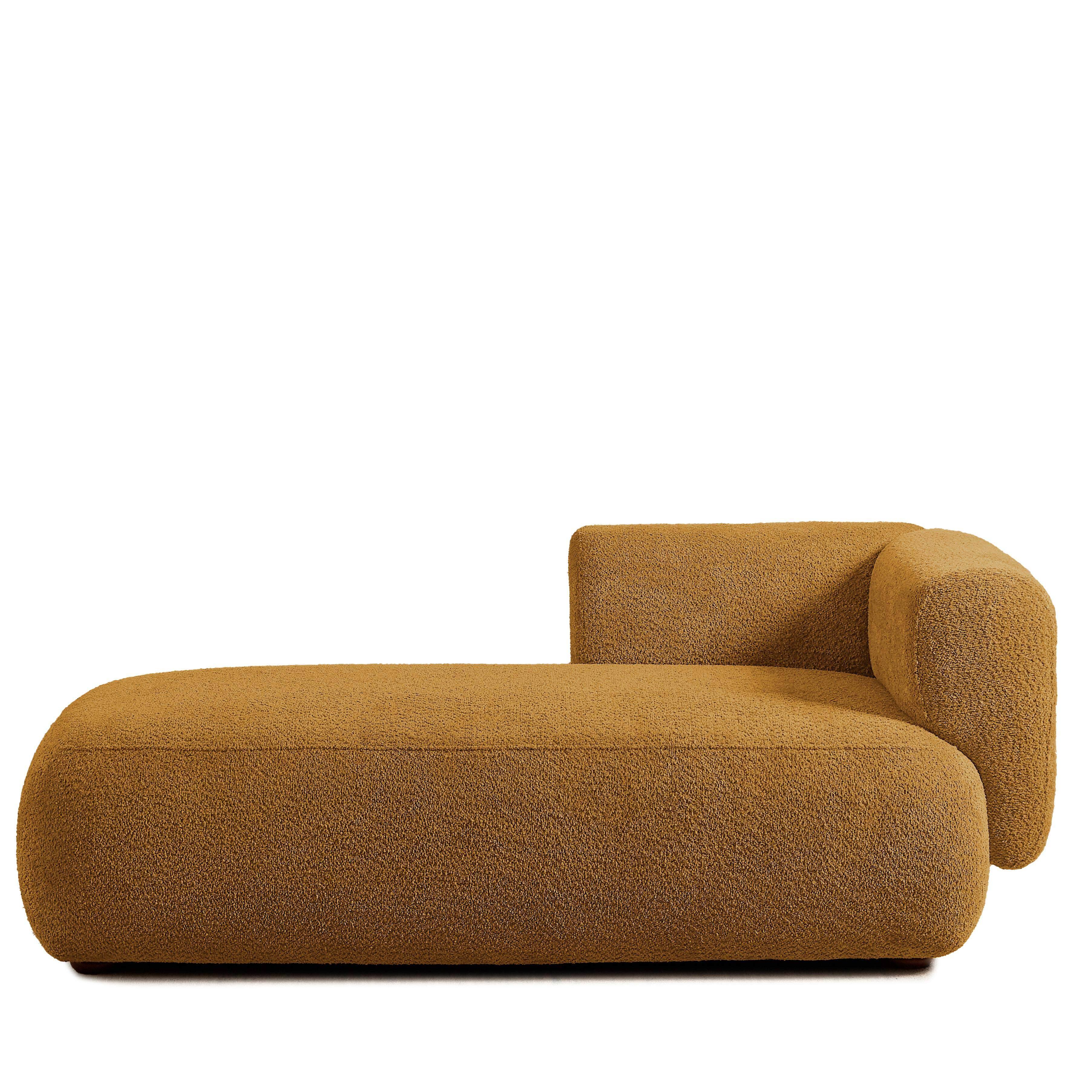 Angle. Roomtec - Upholstered Chaise Lounge Cloud Boneless Sofa for Living Room - Orange.