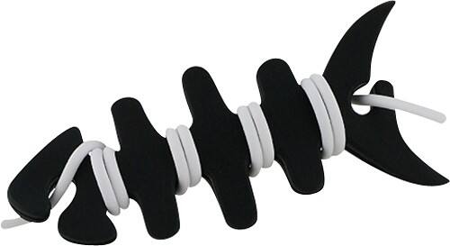 Angle Standard. eForCity - Bundle Headset Smart Wrap Fishbone for Apple® iPod® and MP3 Players - Black/White.