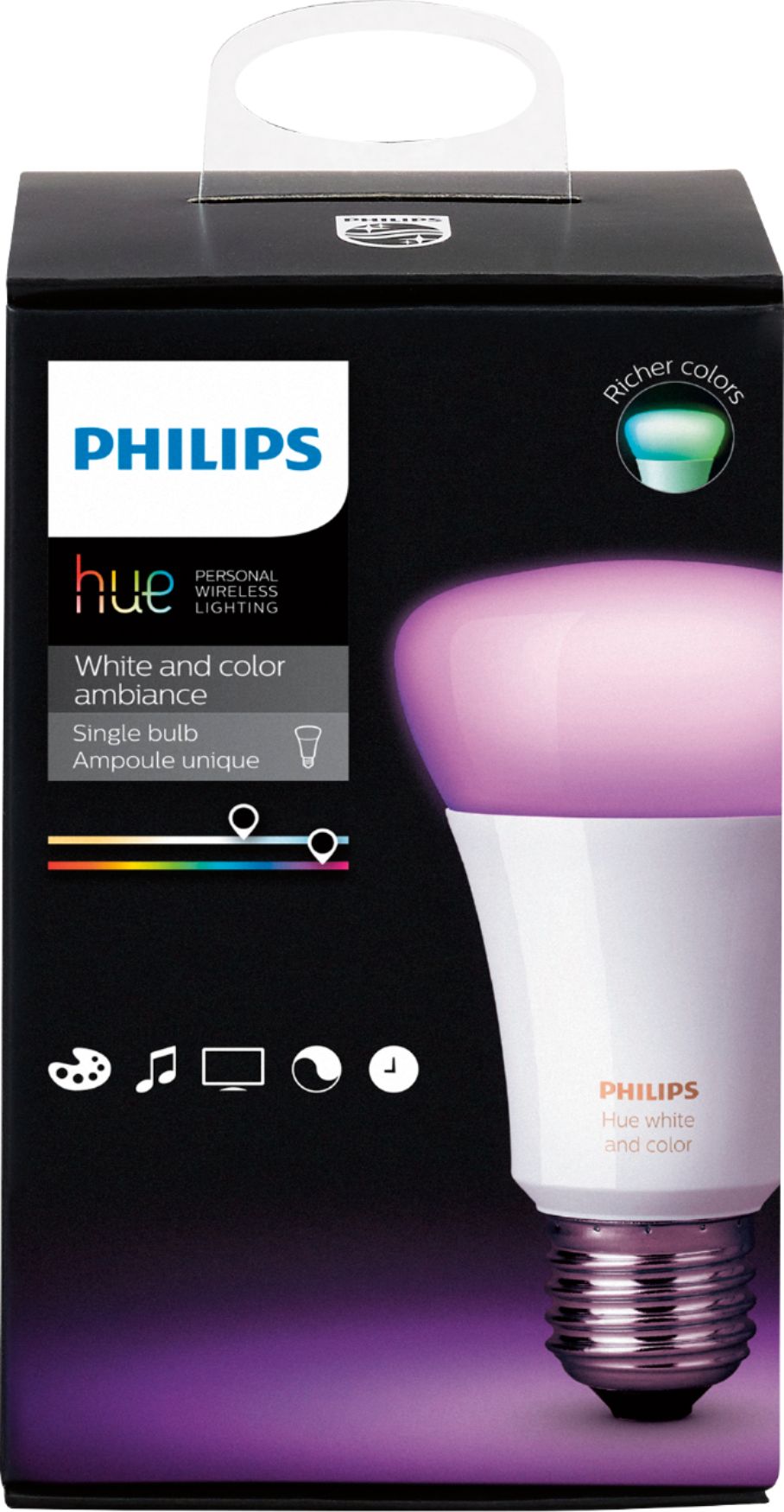 Best Buy: Philips Hue White and Color Ambiance A19 Smart LED Bulb 