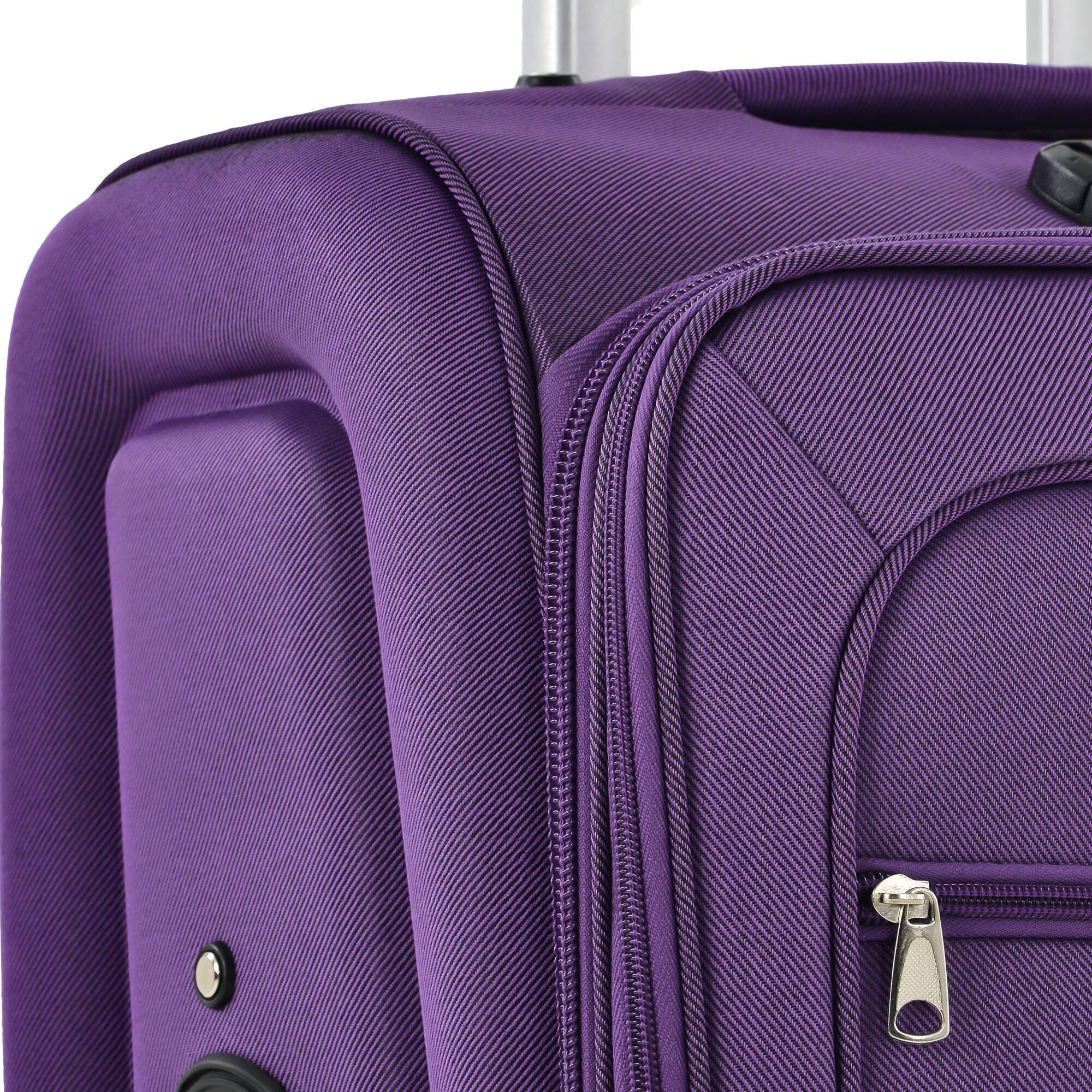Alt View 3. LOVMOR - Lovmor 3-Piece Softside Luggage Set  Expandable - Purple.