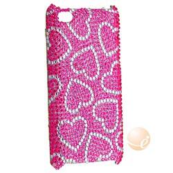 Alt View Standard 20. eForCity - Hard Case and Screen Cover Bundle for iPod Touch 4 and White Heart Bling.