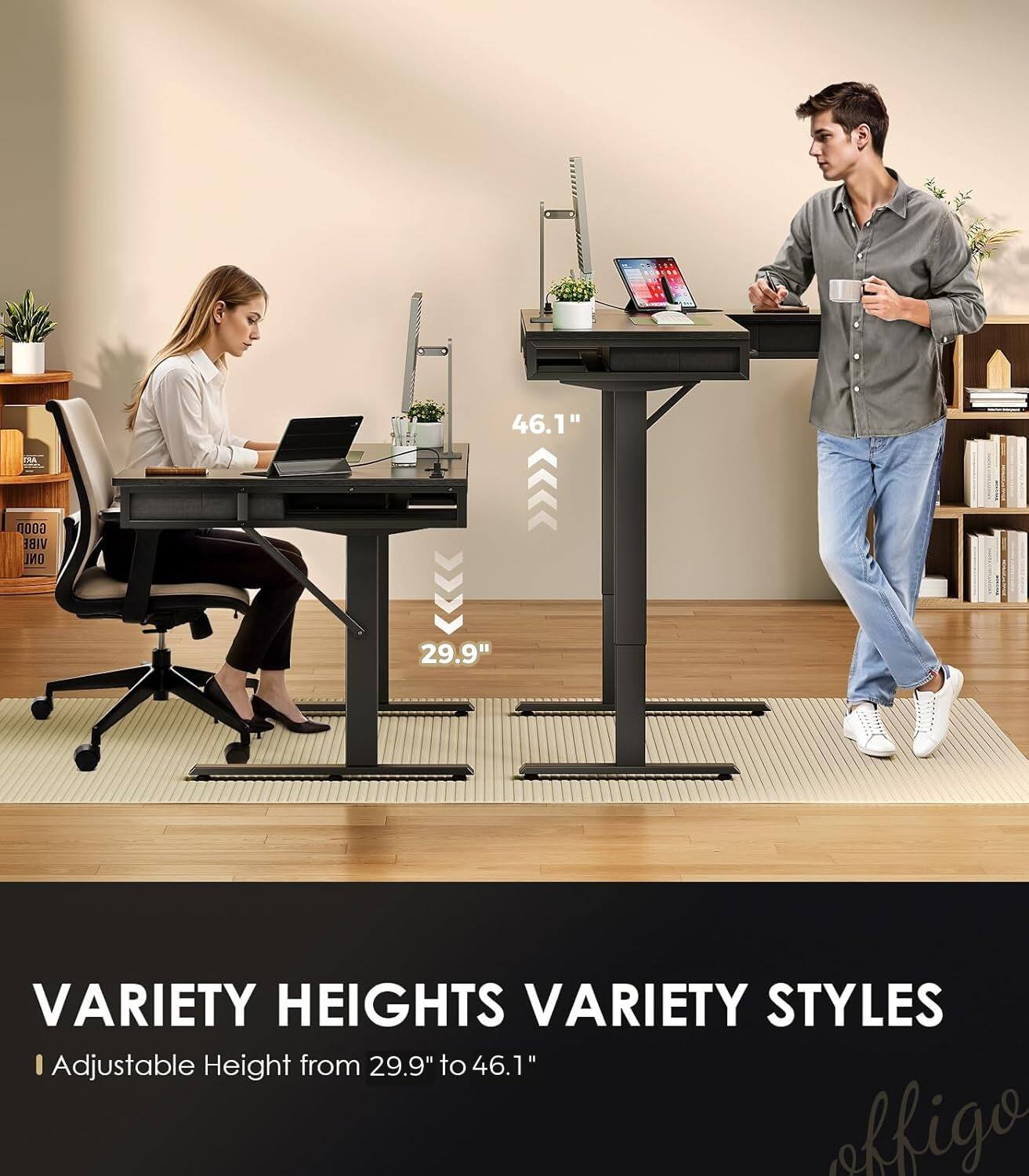 46.1" 5A GOOD VIBE ONL 29.9" VARIETY HEIGHTS VARIETY STYLES I Adjustable Height from 29.9" to 46.1" abligo

VARIETY HEIGHTS VARIETY STYLES
Adjustable Height from 29.9" to 46.1"