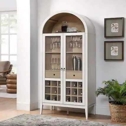 Front. Modway - Nolan Arched Bar Cabinet by Modway - Ivory Oak.