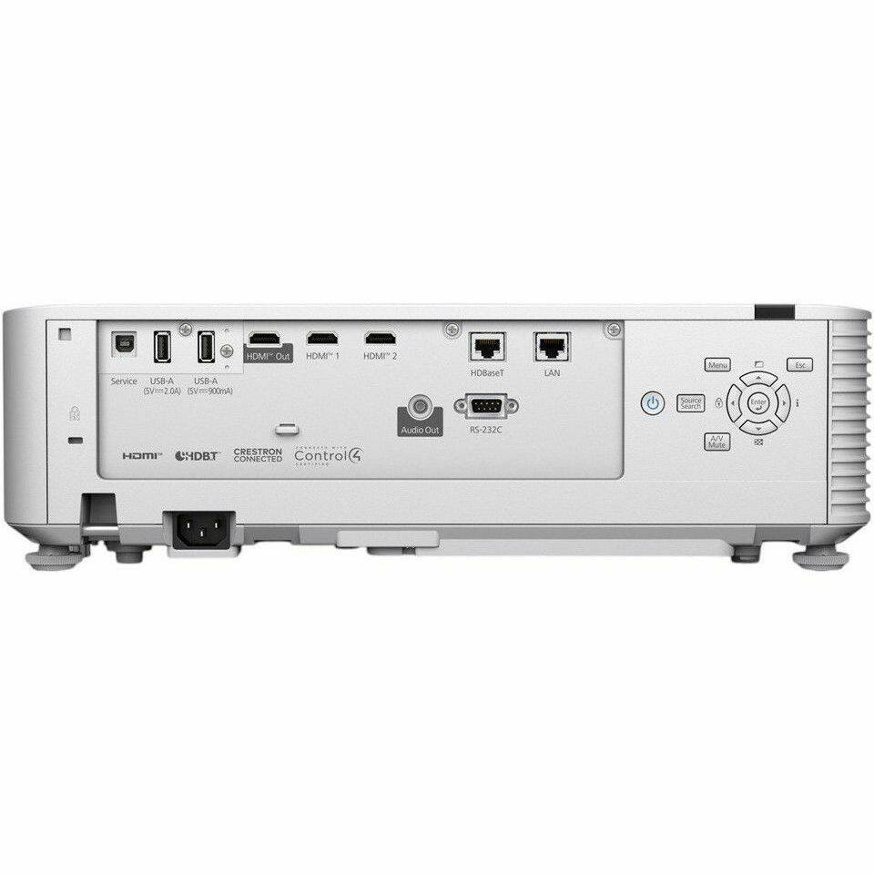 HDMI Out  
Service (USB-A, USB-A (5V/2.0A) (5V/900mA))  
HDMI 1  
HDMI 2  
HDBaseT  
LAN  
RS-232C  
Audio Out  
Control 4  
CRESTRON CONNECTED