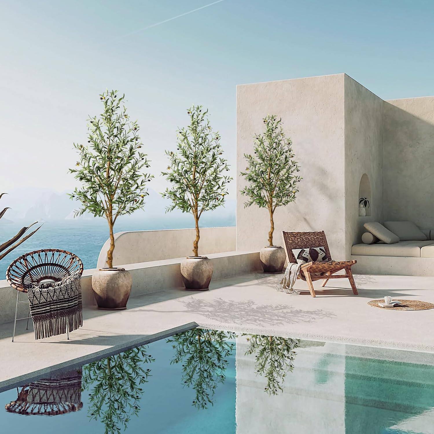 Alt View 2. Acekool - Artificial Olive Tree 6FT,Large Artificial Tree Faux Plants for Home Office Outdoor Decor - Green.