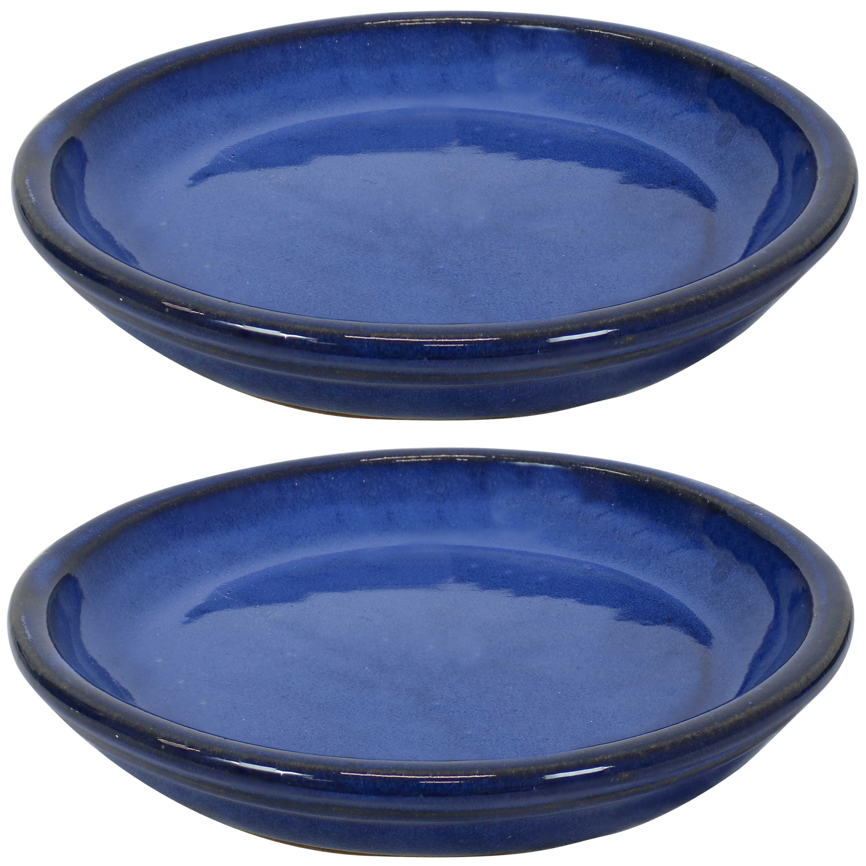 Sunnydaze - 7 in Glazed Ceramic Flower Pot/Plant Saucer - Set of 2 - Imperial Blue price history on PriceWatchPro