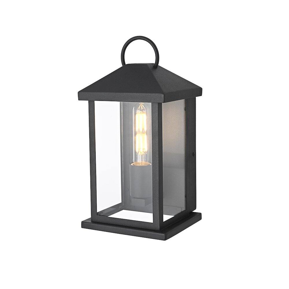 Angle. Elegant Lighting - Neil 6 Inch Outdoor Wall Sconce In Black - Black.