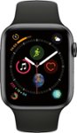 Front Zoom. Apple Watch Series 4 (GPS) 44mm Space Gray Aluminum Case with Black Sport Band - Space Gray Aluminum.