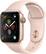 Left. Apple - Apple Watch Series 4 (GPS) 40mm Gold Aluminum Case with Pink Sand Sport Band.