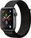 Left. Apple - Apple Watch Series 4 (GPS) 44mm Space Gray Aluminum Case with Black Sport Loop - Space Gray.