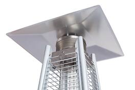 Fire Sense - Pyramid Flame Patio Heater 40,000 BTU Outdoor Propane Heater Tower with Wheels - Stainless Steel