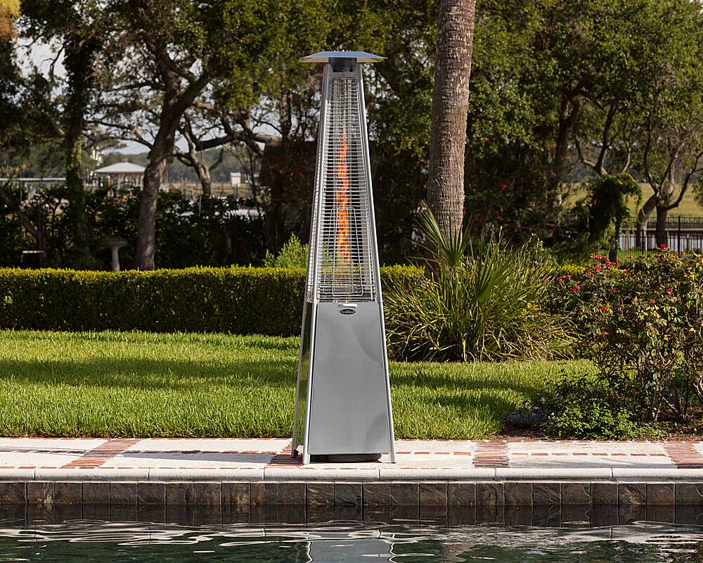 Alt View 18. Fire Sense - Pyramid Flame Heater - Stainless Steel.
