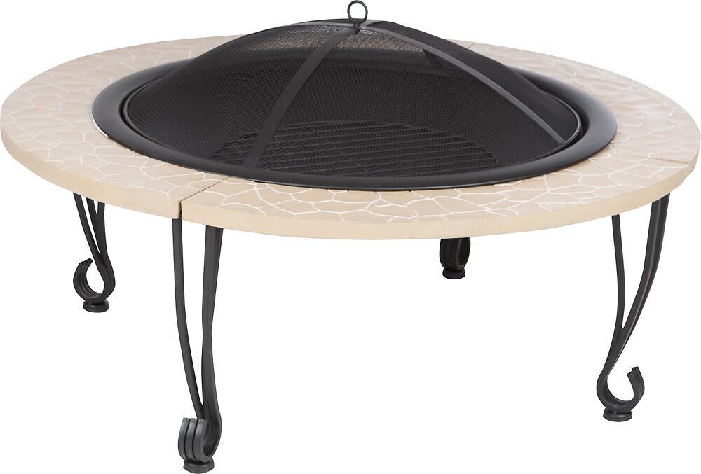 Front. Fire Sense - 30" Fire Pit - Black.