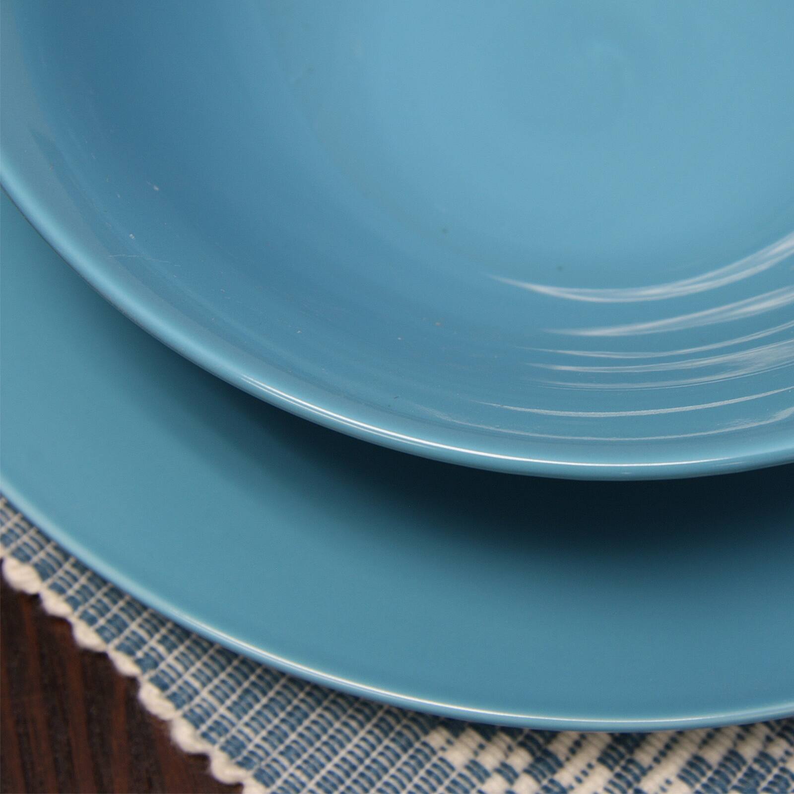 Back. Gibson - Gibson Home Carlton 12 Piece Dinnerware Set in Blue - Blue.