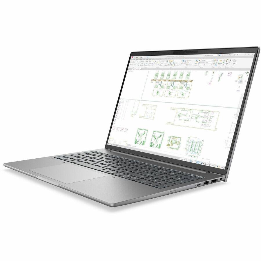 Alt View 2. HP - HP ZBook 8 G2i 16" Copilot+ PC Mobile Workstation - WUXGA - 60 Hz - Intel Core Ultra 7 Series 3 356H - 32 GB - 512 GB - Meteor Silver Aluminum.