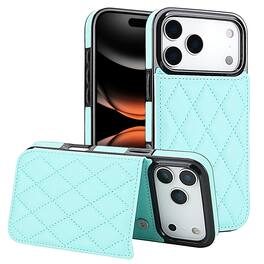 Dteck - Wallet Case for iPhone 18 Pro Max, RFID Blocking Double Magnetic Button PU Leather Card Holder ID Window Stand Cover - Mint
