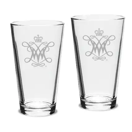 Front. Jardine - William & Mary Tribe 16oz. 2-Piece Classic Pub Glass Set - Multicolor.