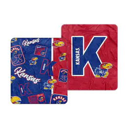 Logo Brands - Kansas Jayhawks 50- x 60- Dream Weave Throw Blanket - Royal