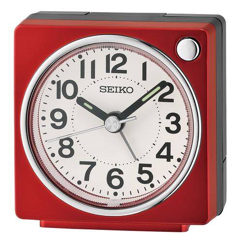 Seiko - 2.6" Fuji Dark Bedside Alarm Clock - Red