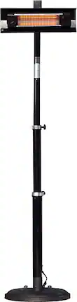 Front. Fire Sense - Pole-Mounted Infrared Patio Heater - Black.
