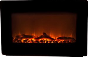 Fire Sense - Wall-Mounted Electric Fireplace - Black - Front_Zoom
