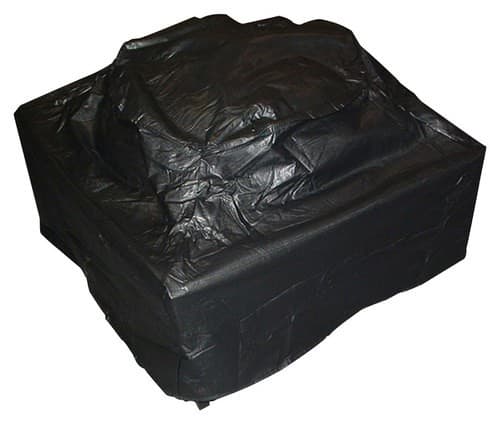 Front. Fire Sense - Outdoor Square Fire Pit Vinyl Cover - Black.