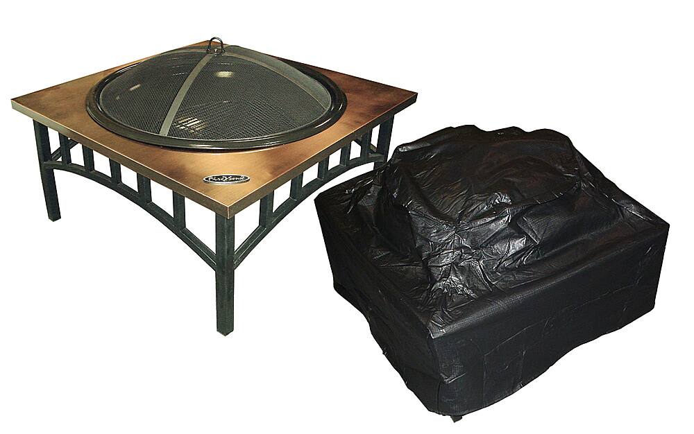 Alt View 11. Fire Sense - Outdoor Square Fire Pit Vinyl Cover - Black.